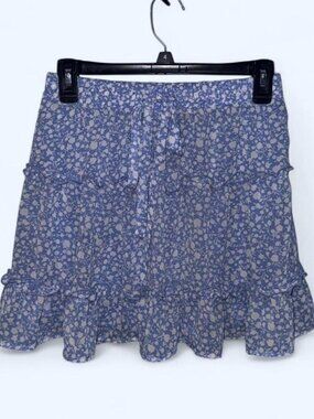 Sienna Sky Blue and White Ruffled Skirt